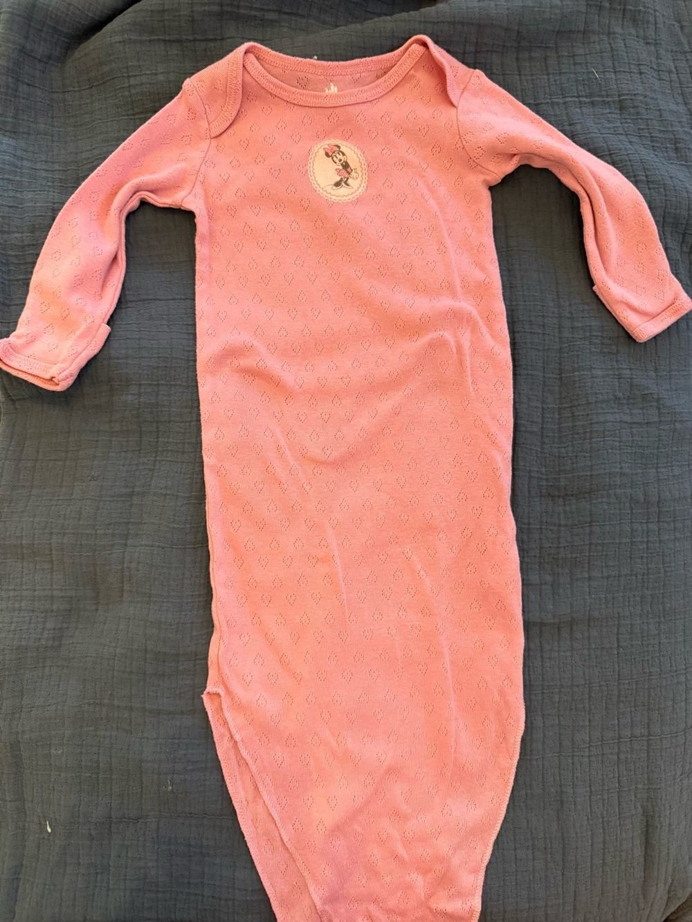 Disney Pink Long-Sleeve Infant Sleep Gown with Character Patch